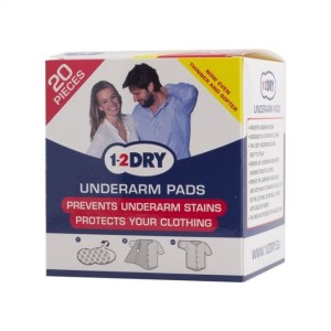 1-2 DRY OFF WHITE vienkartiniai pažastų įklotai M-dydis (20vnt)